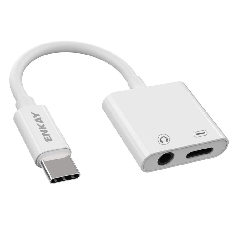 ENKAY ENK-AT106 USB-C / Type-C ถึง 3.5 มม. เสียง + Type-C หูฟังและอะแดปเตอร์ชาร์จสายเคเบิลข้อมูล