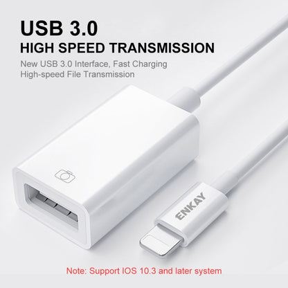 ENKAY ENK-AT108 8 Pin to USB 3.0 OTG Adapter Data Cable สำหรับ iPhone / iPad
