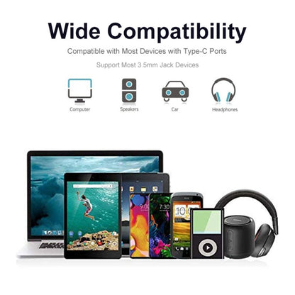 ENKAY USB-C / Type-C ถึง 3.5 มม. อะแดปเตอร์ Aux แบบถักไนลอนสายสัญญาณเสียงถอดรหัสดิจิตอล