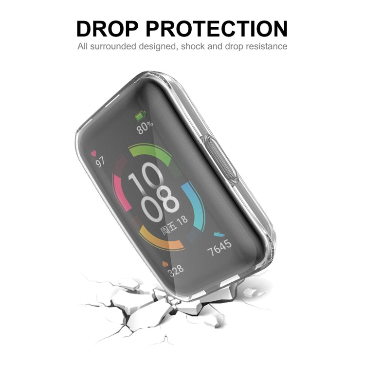 สำหรับ Huawei Band 7/6 / Honor Band 6 ENKAY Hat-Prince ความคุ้มครองเต็มรูปแบบเคส TPU นุ่มโปร่งใสพร้อมระบบป้องกันหน้าจอ
