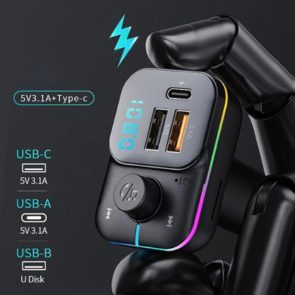 C24 รถบลูทูธ MP3 Player Fast CHARGING FM Transmitter แฮนด์ฟรีไร้สาย, C24
