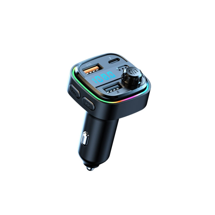 C26 รถเครื่องส่งสัญญาณบลูทูธแฮนด์ฟรีเครื่องเล่นเสียง Dual USB Car Charger, C26