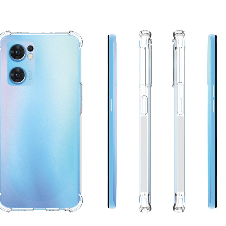 สำหรับ OPPO Reno7 5G Global JSM โปร่งใส TPU ถุงลมนิรภัยกันกระแทกเคสโทรศัพท์ Antiskid, For OPPO Reno7 5G Global