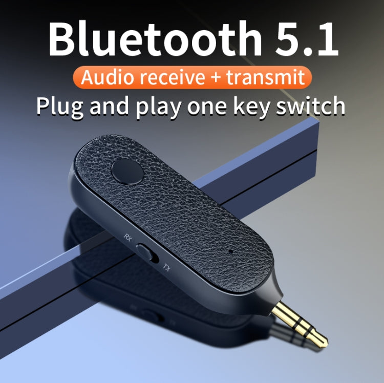 T06 2 ใน 1 รถ Bluetooth 5.1 ตัวรับสัญญาณเครื่องส่งสัญญาณเสียง 3.5 มม