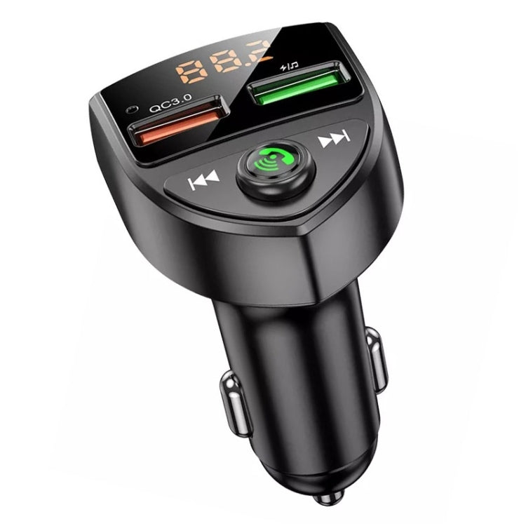C8 รถ U ดิสก์เครื่องเล่นบลูทูธเครื่องส่งสัญญาณ Fm QC3.0 พอร์ต USB คู่ชาร์จเร็ว, C8 QC3.0