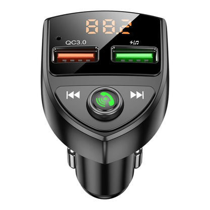 C8 รถ U ดิสก์เครื่องเล่นบลูทูธเครื่องส่งสัญญาณ Fm QC3.0 พอร์ต USB คู่ชาร์จเร็ว, C8 QC3.0