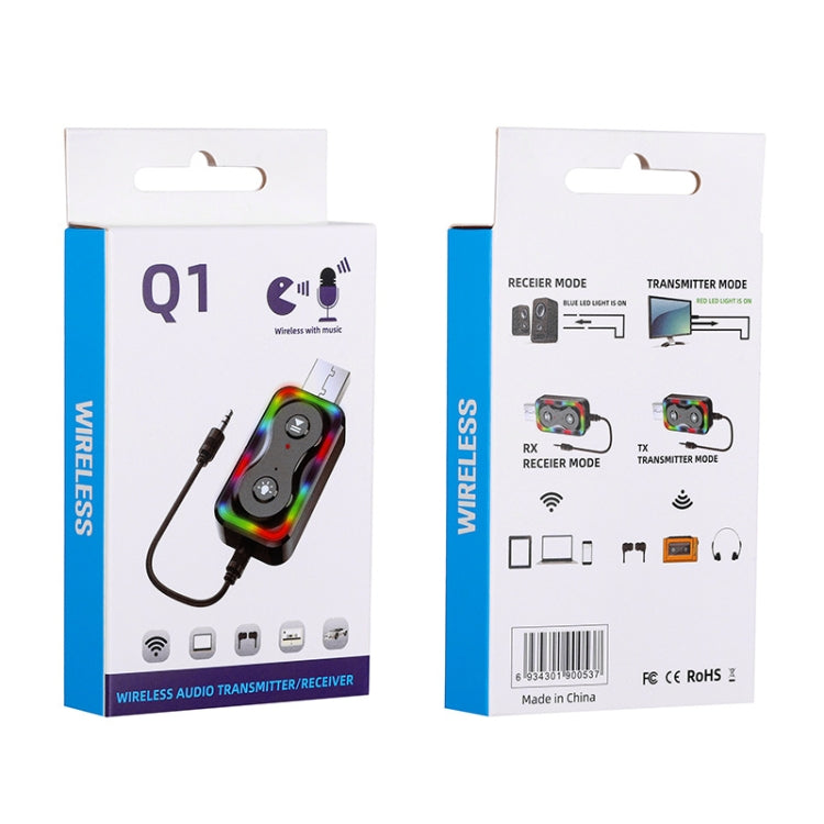 Q1 USB Bluetooth 5.3 เครื่องรับสัญญาณเสียงเครื่องส่งสัญญาณบลูทูธอะแดปเตอร์, Q1