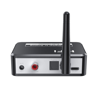 B35S Bluetooth 5.2 เครื่องรับเพลงตัวแปลงดิจิตอลเป็นอนาล็อกรองรับ U-disk Fiber Coaxial, B35S