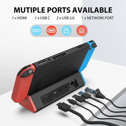 1000Mbs พอร์ต LAN 4K HDMI Adapter สำหรับ Nintendo Switch/สวิทช์ OLED (รุ่น LAN), LAN Model