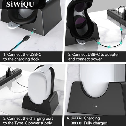 สำหรับ Oculus Quest 2 VR แท่นชาร์จ VR อุปกรณ์เสริมโฮสต์ Storage Bracket แท่นชาร์จ, VR Charging Stand