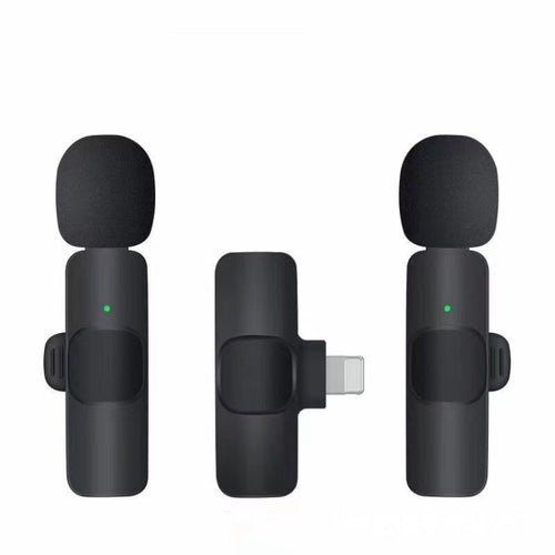 K9 Wireless Clip-on การตัดเสียงรบกวนอัตโนมัติแบบสดขนาดเล็ก ไมโครโฟน สำหรับอุปกรณ์ 8 พิน 2 ใน 1, K9IP-2
