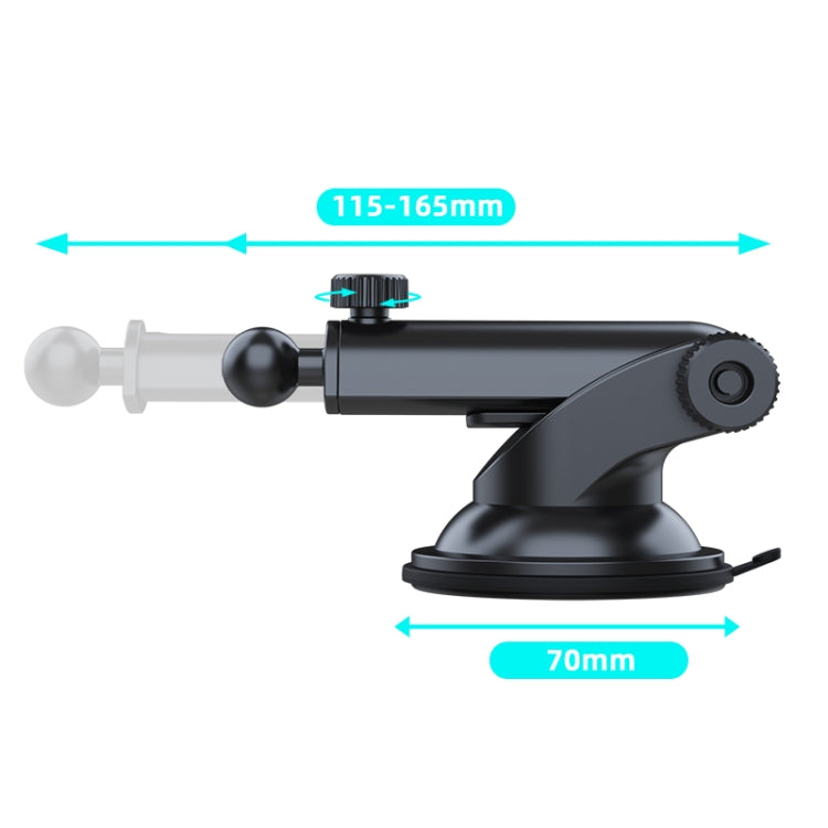 A190+X33 รถที่วางโทรศัพท์แดชบอร์ด Sucker Mount Telescopic ขาตั้งแขนยาว, A190+X33