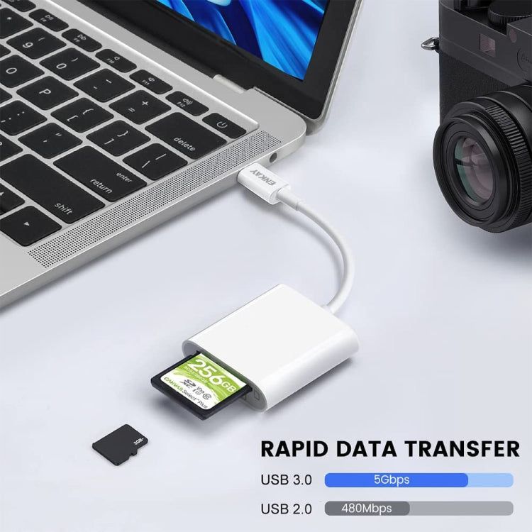 ENKAY ENK-AT117 อะแดปเตอร์เครื่องอ่านการ์ด USB-C / Type-C เป็น SD / TF