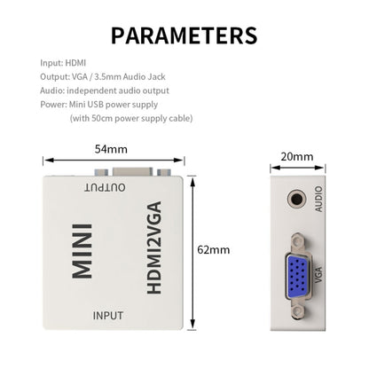 JSM Mini ขนาด HD 1080P HDMI to VGA Audio Video อะแดปเตอร์แปลงดิจิตอล, HDMI to VGA