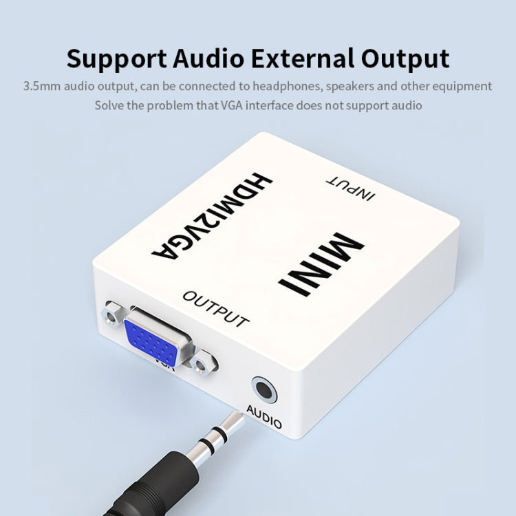 JSM Mini ขนาด HD 1080P HDMI to VGA Audio Video อะแดปเตอร์แปลงดิจิตอล, HDMI to VGA