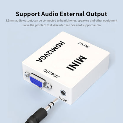 JSM Mini ขนาด HD 1080P HDMI to VGA Audio Video อะแดปเตอร์แปลงดิจิตอล, HDMI to VGA