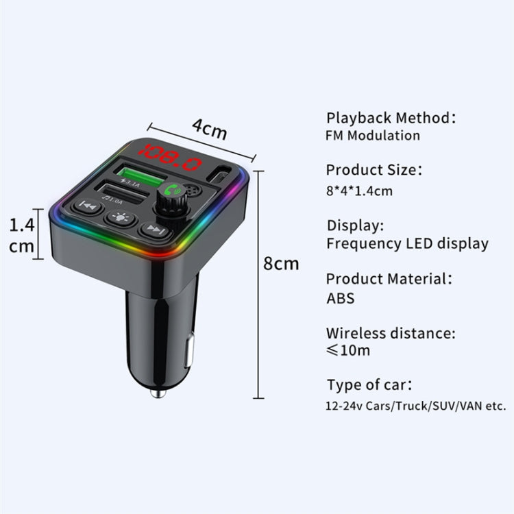 F19 Fast CHARGING Dual USB Bluetooth Transmisor รถ Mp3 Player, F19