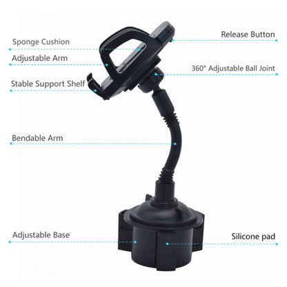 C009 ที่วางแก้วน้ำในรถยนต์แบบปรับได้ 360 องศา Universal Car Mount, C009