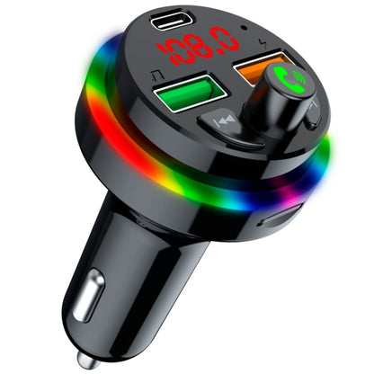 PDF17 รถบลูทูธ 5.0 เครื่องชาร์จเครื่องส่งสัญญาณ FM Type-C Dual USB MP3 เครื่องเล่นเพลง, PDF17