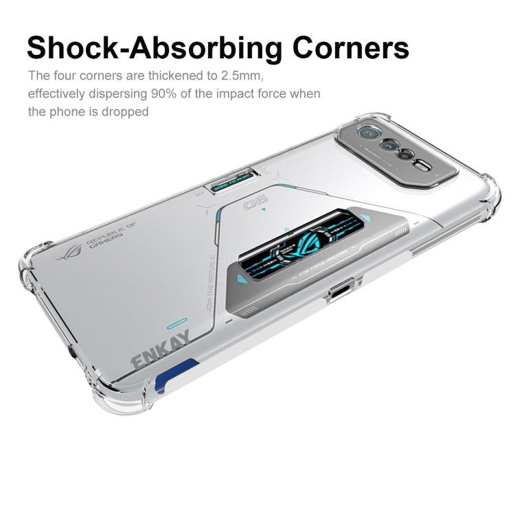 สำหรับ Asus ROG โทรศัพท์ 6 Pro ENKAY เคสโทรศัพท์ TPU แบบใสกันกระแทก, For Asus ROG Phone 6 Pro