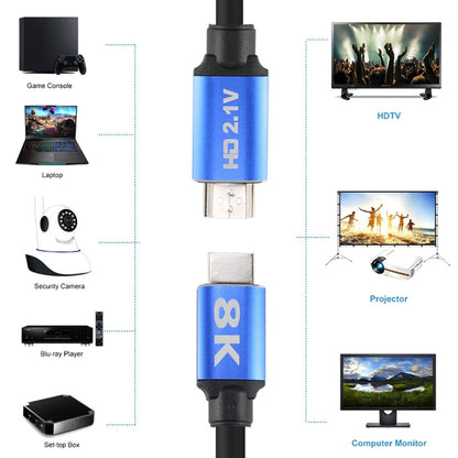 HD08 8K Ultra Clear HDMI 2.1 ทีวีคอมพิวเตอร์โปรเจคเตอร์กล่องรับสัญญาณสาย HDMI 5M