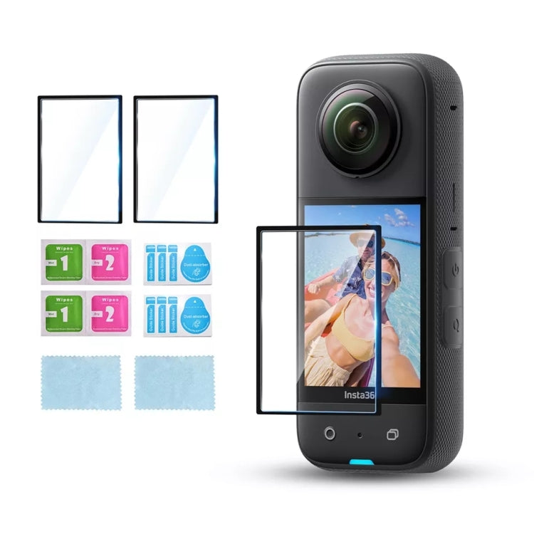 สำหรับ Insta360 X3 STARTRC ฟิล์มป้องกันโค้ง HD โปร่งใส 2 ชิ้น, For Insta360 X3