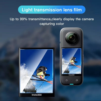 สำหรับ Insta360 X3 STARTRC ฟิล์มป้องกันโค้ง HD โปร่งใส 2 ชิ้น, For Insta360 X3