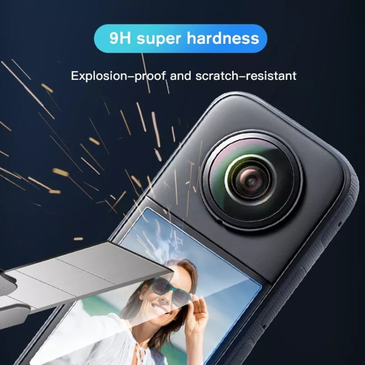 สำหรับ Insta360 X3 STARTRC ฟิล์มป้องกันโค้ง HD โปร่งใส 2 ชิ้น, For Insta360 X3