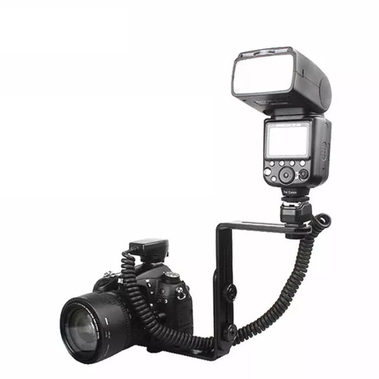NST-6494 อลูมิเนียมอัลลอยด์ 1/4 นิ้วอะแดปเตอร์รองเท้าร้อนกล้องคู่ L รูปร่างกล้องแฟลชวงเล็บ