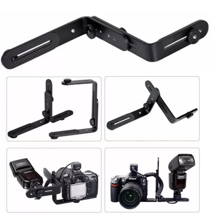NST-6494 อลูมิเนียมอัลลอยด์ 1/4 นิ้วอะแดปเตอร์รองเท้าร้อนกล้องคู่ L รูปร่างกล้องแฟลชวงเล็บ