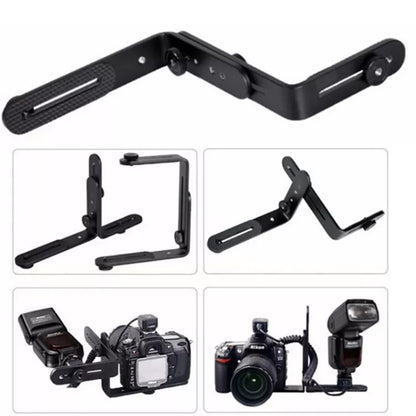 NST-6494 อลูมิเนียมอัลลอยด์ 1/4 นิ้วอะแดปเตอร์รองเท้าร้อนกล้องคู่ L รูปร่างกล้องแฟลชวงเล็บ