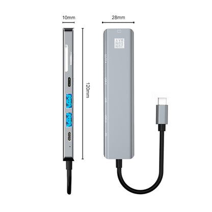 JUNSUNMAY 7 in 1 Type-C ถึง 4K HDMI Docking Station Adapter PD Quick Charge Hub SD/TF Card Reader, JSM-HUB007