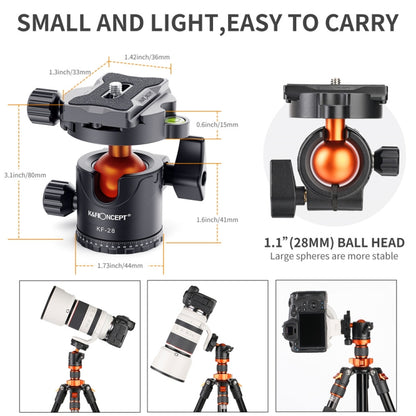 K&F CONCEPT KF31.023V3 360 องศาหมุนโลหะพาโนรามาขาตั้งกล้องหัวบอล 1/4 นิ้ว Quick Release Plate, KF31.023V3