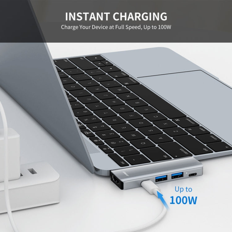 ENKAY Hat-Prince 5 in 2 Hub Type-C ถึง 4K HDMI / USB 3.0 Docking Station Adapter สำหรับ MacBook