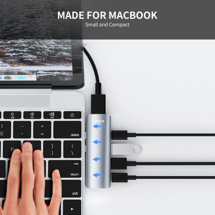 ENKAY Hat-Prince 5 in 2 Hub Type-C ถึง 4K HDMI / USB 3.0 Docking Station Adapter สำหรับ MacBook