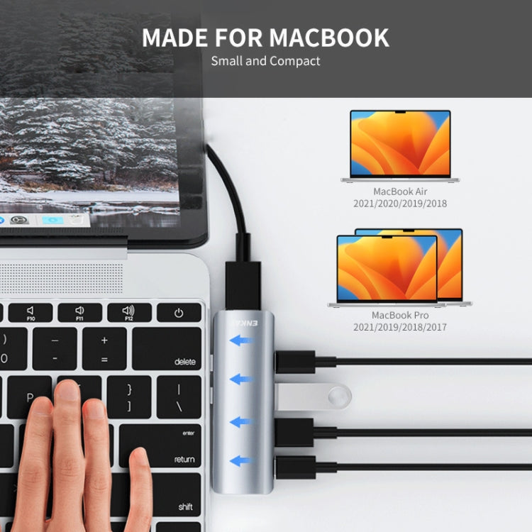 ENKAY Hat-Prince 5 in 2 Hub Type-C ถึง 4K HDMI / USB 3.0 Docking Station Adapter สำหรับ MacBook
