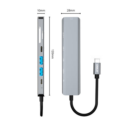 ENKAY Hat-Prince 7 in 1 Type-C ถึง 4K HDMI Docking Station Adapter PD Quick Charge Hub, Type-C to 4K HDMI