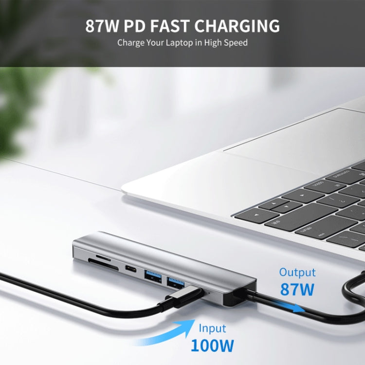 ENKAY Hat-Prince 7 in 1 Type-C ถึง 4K HDMI Docking Station Adapter PD Quick Charge Hub, Type-C to 4K HDMI