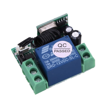 12V 10A RF รีโมทคอนโทรลไร้สายสวิตช์ 1CH รีเลย์ตัวรับสัญญาณ