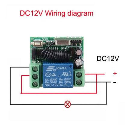 12V 10A RF รีโมทคอนโทรลไร้สายสวิตช์ 1CH รีเลย์ตัวรับสัญญาณ