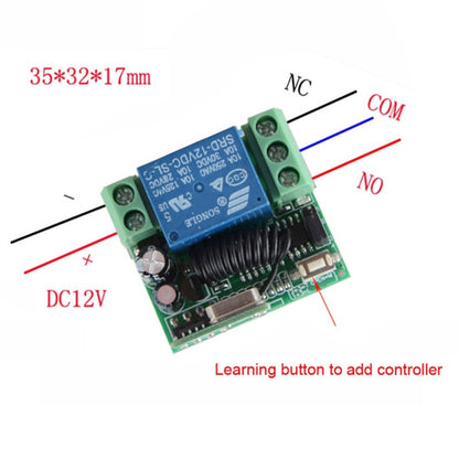 12V 10A RF รีโมทคอนโทรลไร้สายสวิตช์ 1CH รีเลย์ตัวรับสัญญาณ