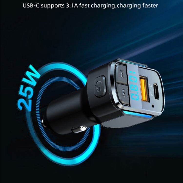 C34 รถบลูทูธ 5.0 Charger เครื่องส่งสัญญาณ FM ไฟแช็ก MP3 เครื่องเล่นเพลง, C34