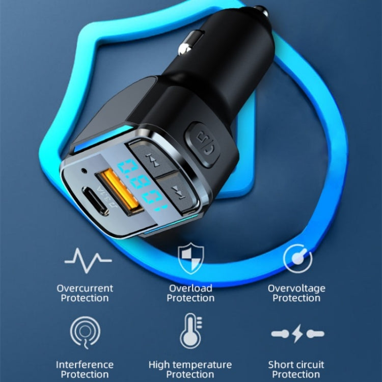 C34 รถบลูทูธ 5.0 Charger เครื่องส่งสัญญาณ FM ไฟแช็ก MP3 เครื่องเล่นเพลง, C34