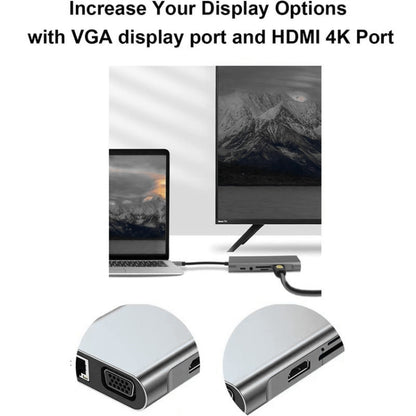 ฮับ USB C, อะแดปเตอร์ USB C 11 ใน 1 ดองเกิลพร้อม 4K HDMI, VGA, Type C PD, USB3.0, อีเธอร์เน็ต RJ45, เครื่องอ่านการ์ด SD/TF, ช่องรับสัญญาณเสียง 3.5 มม., แท่นวางที่เข้ากันได้กับ MacBook Pro/Air, ประเภท C อื่นๆอุปกรณ์แล็ปท็อป