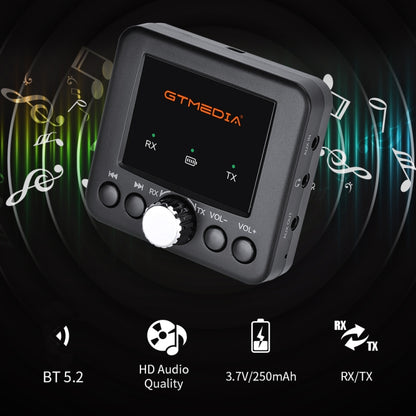 GTMEDIA RT05 Bluetooth 5.0 เครื่องรับและส่งสัญญาณเสียงอะแดปเตอร์ 2 ใน 1, RT05