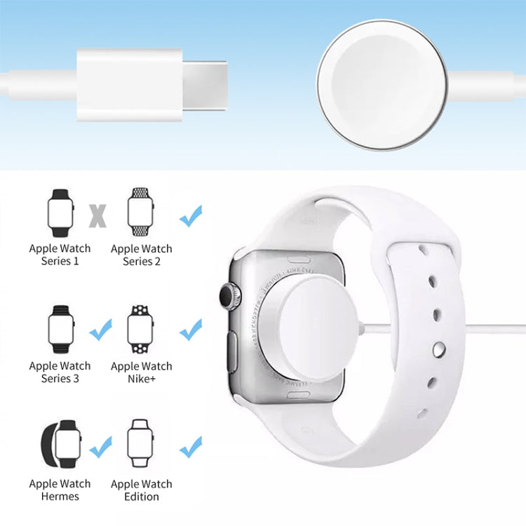 1 ม. USB-C / Type-C Magnetic Fast Charger สายชาร์จสำหรับนาฬิกา Apple Series Ultra/8/7/6 /SE/SE2/5/4/3/2, DS-XB012