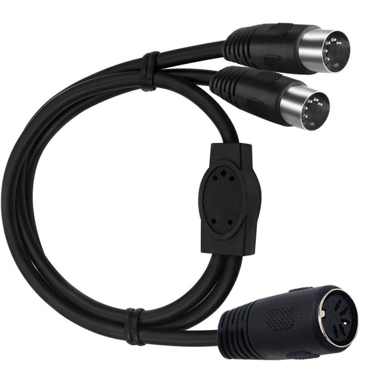 JUNSUNMAY MIDI 2 in 1 Din 5 Pin Male to Dual 2 Pin Female Cable Adapter ความยาวสายเคเบิล: 50 ซม., Cable Length: 50cm