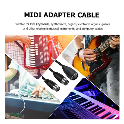 JUNSUNMAY MIDI 2 in 1 Din 5 Pin Male to Dual 2 Pin Female Cable Adapter ความยาวสายเคเบิล: 50 ซม., Cable Length: 50cm