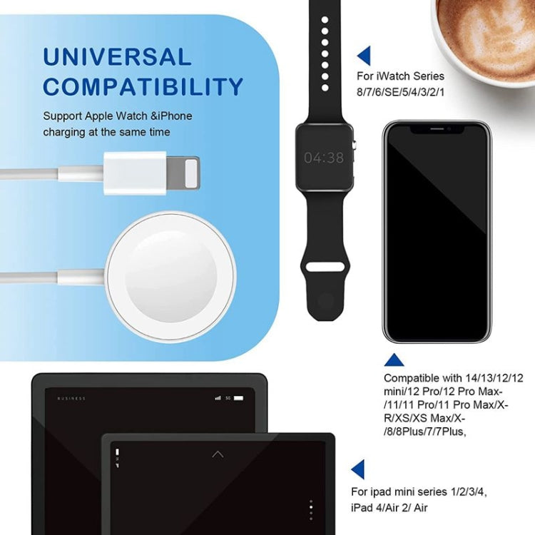 สำหรับ Apple Watch Series และ iPhone 2 in 1 สายชาร์จแม่เหล็ก USB 1.2 ม, DS-XB015