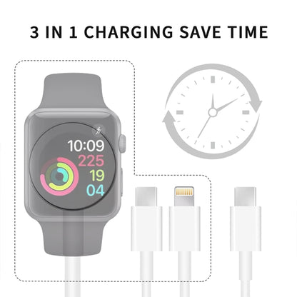 สำหรับ Apple Watch Series และโทรศัพท์ที่มีปลั๊ก Type-C แบบคู่ 3 ใน 1 สายชาร์จแม่เหล็ก USB 4 ฟุต/1.2 ม., DS-XB020